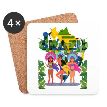 Brazil Carnival Rio de Janeiro - Coasters (set of 4) - white - Front