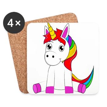 Licorne - Dessous de verre (lot de 4) - blanc - Devant