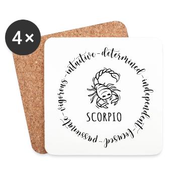 Scorpio - Dessous de verre (lot de 4) - blanc - Devant