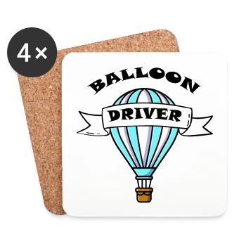 Balloon driver - Dessous de verre (lot de 4) - blanc - Devant