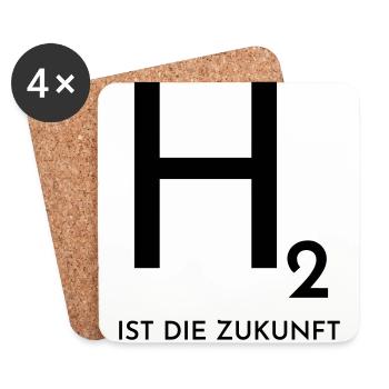 Wasserstoff ist die Zukunft - Untersetzer (4er-Set) - Weiß - Vorne