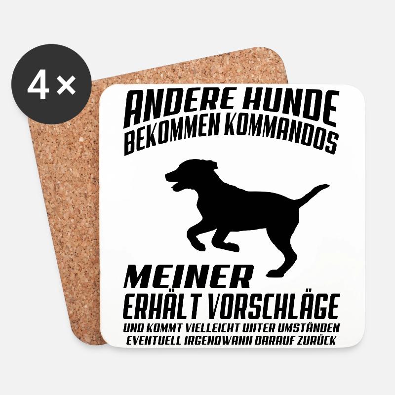 Andere Hunde bekommen Kommandos - Untersetzer (4er-Set) - Weiß