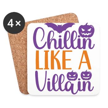 Chillin Like A Villain - Coasters (set of 4) - white - Front