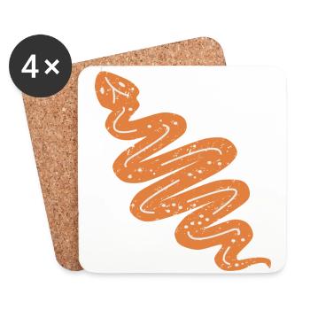 DOWN UNDER SNAKE - Coasters (set of 4) - white - Front