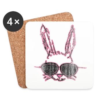 Sunglasses pink Hasepink - Coasters (set of 4) - white - Front
