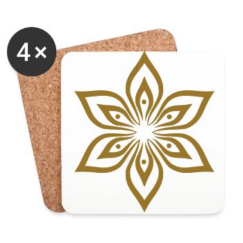 Symbole Cadeau Ornement ethnique Art Orient - Dessous de verre (lot de 4) - blanc - Devant