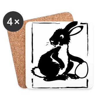 Bunny with Egg in a Frame | Vectorgraphic - Untersetzer (4er-Set) - Weiß - Vorne