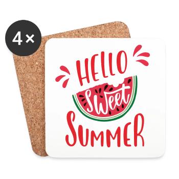 Hello sweet Summer - Untersetzer (4er-Set) - Weiß - Vorne