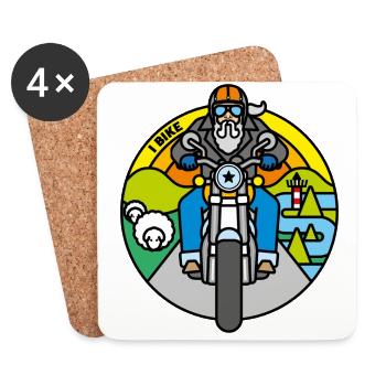 I Bike Guy - Untersetzer (4er-Set) - Weiß - Vorne