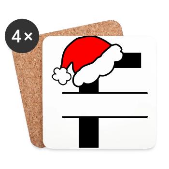 Christmas Alphabet Letter F to Personalise - Coasters (set of 4) - white - Front