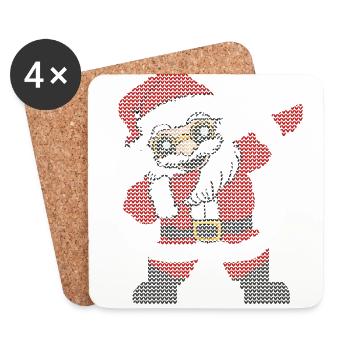 Père Noël Dabbing Père Noël laid Noël - Dessous de verre (lot de 4) - blanc - Devant