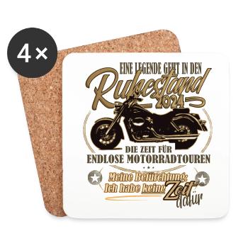 Legende, Rente, Ruhestand, Motorrad, Geschenk - Untersetzer (4er-Set) - Weiß - Vorne