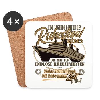 Legende, Rente, Ruhestand, Kreuzfahrt, Geschenk - Untersetzer (4er-Set) - Weiß - Vorne