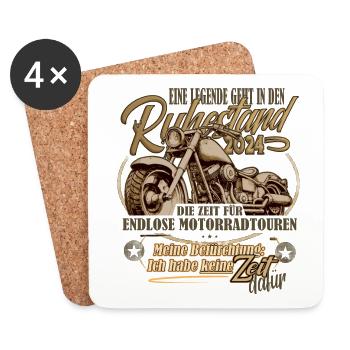 Legende, Rente, Ruhestand, Motorrad, Geschenk - Untersetzer (4er-Set) - Weiß - Vorne