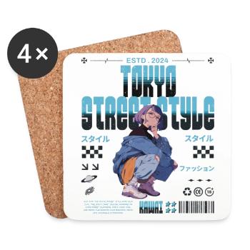 Tokyo Streetwear - Coasters (set of 4) - white - Front