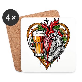 I love beer - Coasters (set of 4) - white - Front