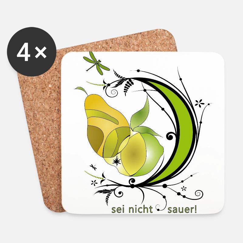 Zitrone, sei nicht sauer - Untersetzer (4er-Set) - Weiß