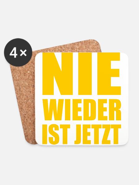 Nie wieder ist jetzt - Untersetzer (4er-Set) - Weiß