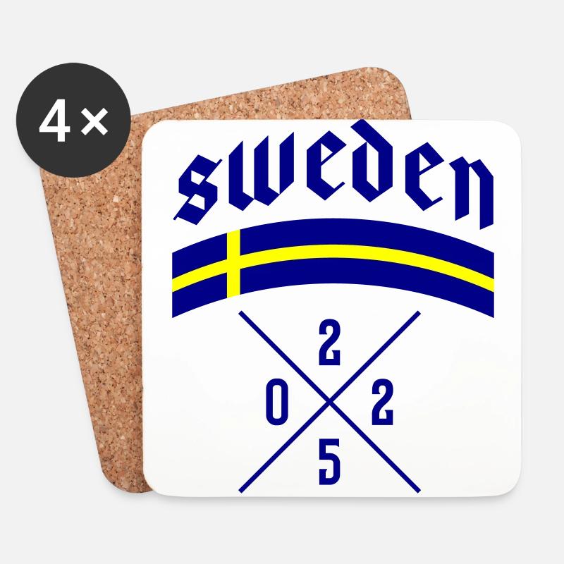 Schweden 2025 - Untersetzer (4er-Set) - Weiß