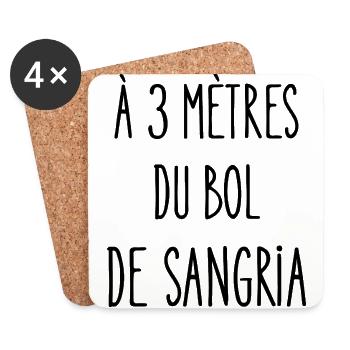 à 3 mètres du bol de sangria - Dessous de verre (lot de 4) - blanc - Devant