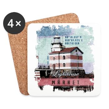 Märke lighthouse products, Finland Lighthouse, colour - Coasters (set of 4) - white - Front