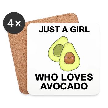 Avocat Fille Vegan Funny Vegan Gift - Dessous de verre (lot de 4) - blanc - Devant
