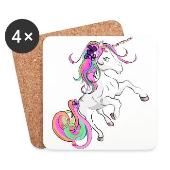 Unicorn sweet unicorn - Coasters (set of 4) - white - Front