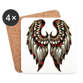 Angel Wings Angels Wings Little Angel Wing Fly - Coasters (set of 4) - white - Front
