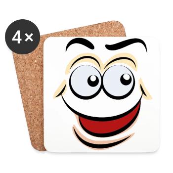 Cartoon Faces - Coasters (set of 4) - white - Front
