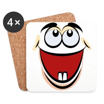 Cartoon face comic cartoon humor smile - Coasters (set of 4) - white - Front