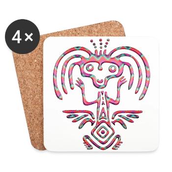 Maya Mexiko Azteken Mexikanische Tribar Indianer Skul Inka - Untersetzer (4er-Set) - Weiß - Vorne