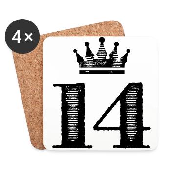 14 Couronne de numéros - Dessous de verre (lot de 4) - blanc - Devant