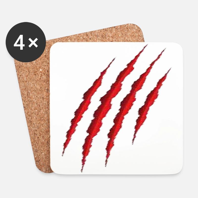 Die rote Klaue - Untersetzer (4er-Set) - Weiß