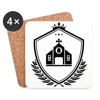 Kirche Wappen - Untersetzer (4er-Set) - Weiß - Vorne