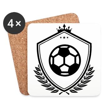 Armoiries du football de football - Dessous de verre (lot de 4) - blanc - Devant