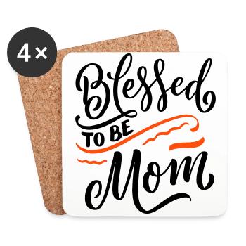 Gesegnete Mama Blessed Mom Schwanger Pregnant - Coasters (set of 4) - white - Front