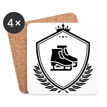 Inliner skates wappen - Untersetzer (4er-Set) - Weiß - Vorne