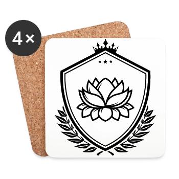 Armoiries de la rose d’eau - Dessous de verre (lot de 4) - blanc - Devant