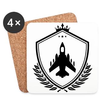 Armoiries d’avions à réaction - Dessous de verre (lot de 4) - blanc - Devant