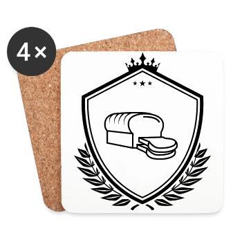 Bread coat of arms - Coasters (set of 4) - white - Front
