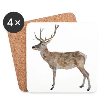 Hirsch Geweihträger - Coasters (set of 4) - white - Front