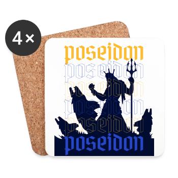 Poseidon Greek god of the sea - Coasters (set of 4) - white - Front