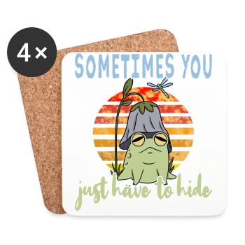 Depressionen Depression Frosch - Untersetzer (4er-Set) - Weiß - Vorne