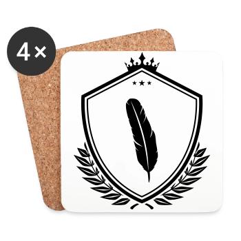 Armoiries des plumes - Dessous de verre (lot de 4) - blanc - Devant