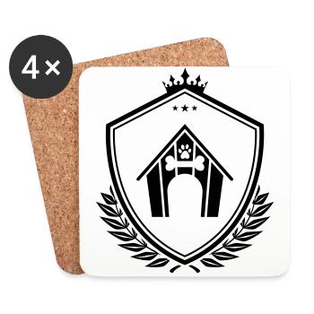 Dog house coat of arms - Coasters (set of 4) - white - Front