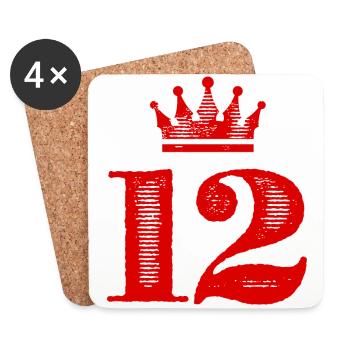 12 Number crown - Coasters (set of 4) - white - Front