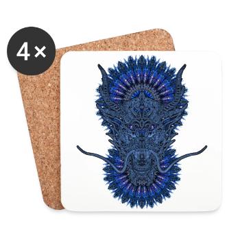 2024 Kaleidoscope Dragon 53 - Coasters (set of 4) - white - Front