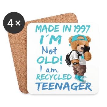 1997 Geburtstag Teddy funny old Teenager - Untersetzer (4er-Set) - Weiß - Vorne