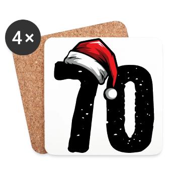70 Zahl Weihnachten - Untersetzer (4er-Set) - Weiß - Vorne