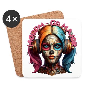 140BPM Gb MAJOR - Cool Woman with Headphones! - Coasters (set of 4) - white - Front